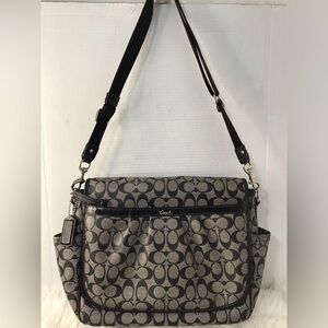 COACH Signature Messenger Bag Black  Laptop Diaper Bag Large